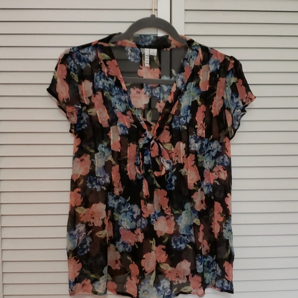 Sheer flowered blouse
